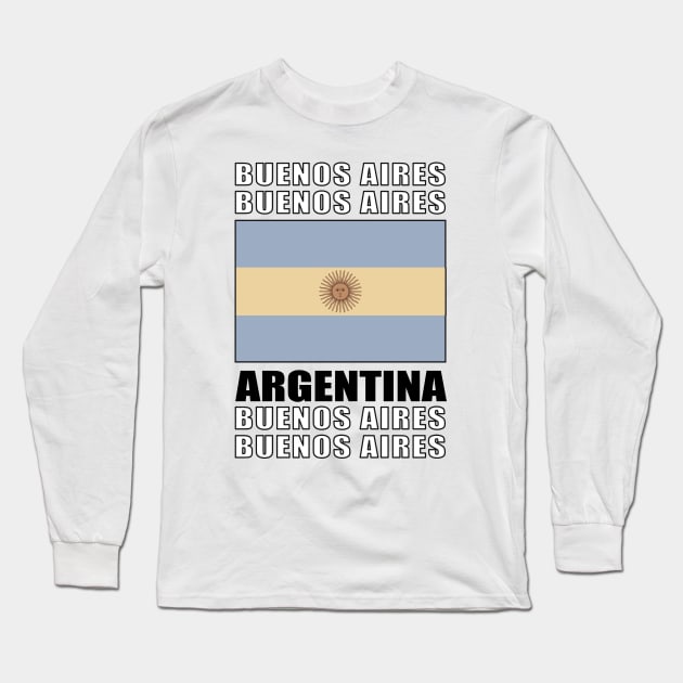 Flag of Argentina Long Sleeve T-Shirt by KewaleeTee